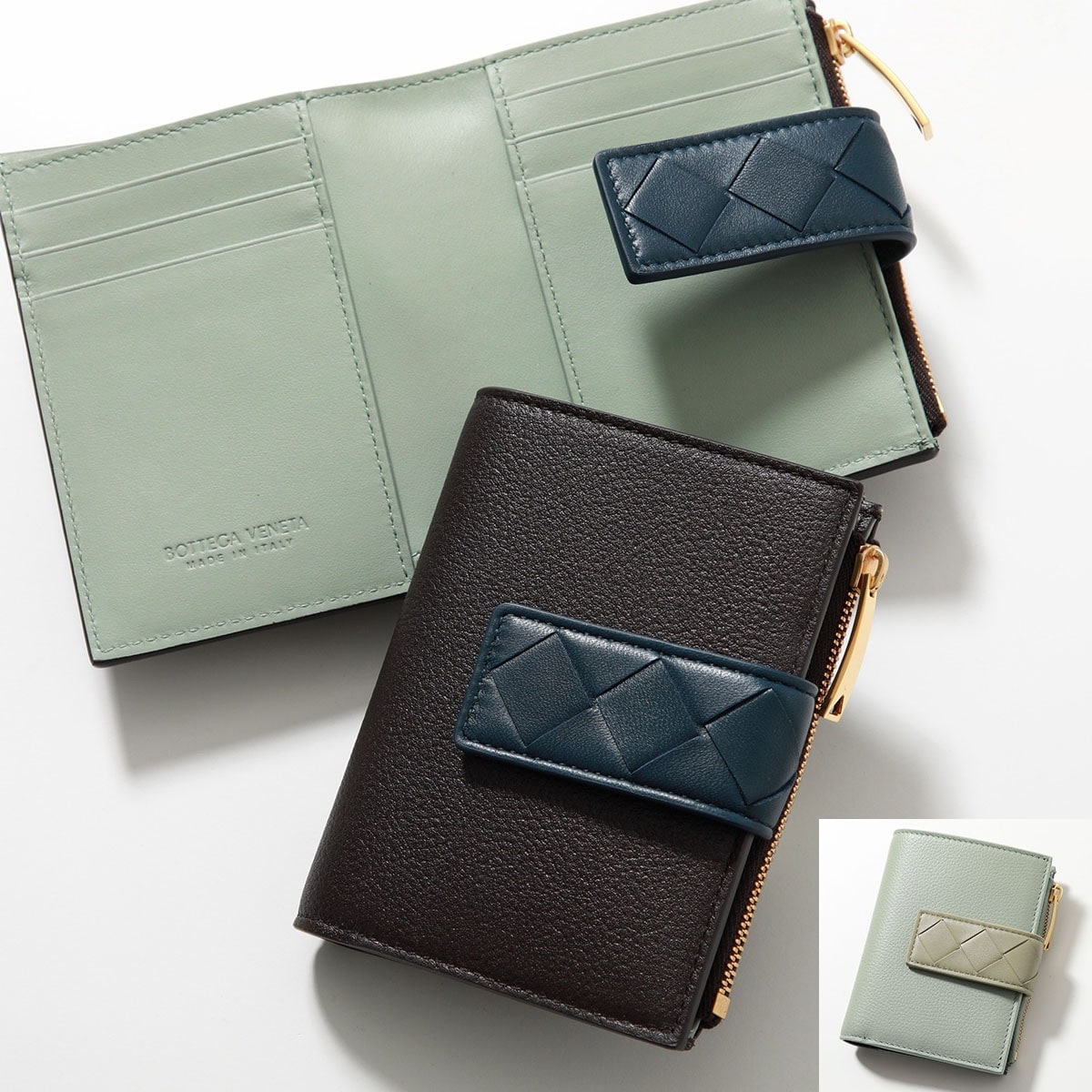 BOTTEGA VENETA ボッテガヴェネタ 二つ折り財布 TAG タグ スモール 794282 V4IK1 レディース レザー イントレチャート スモール ミニ財布 カラー2色