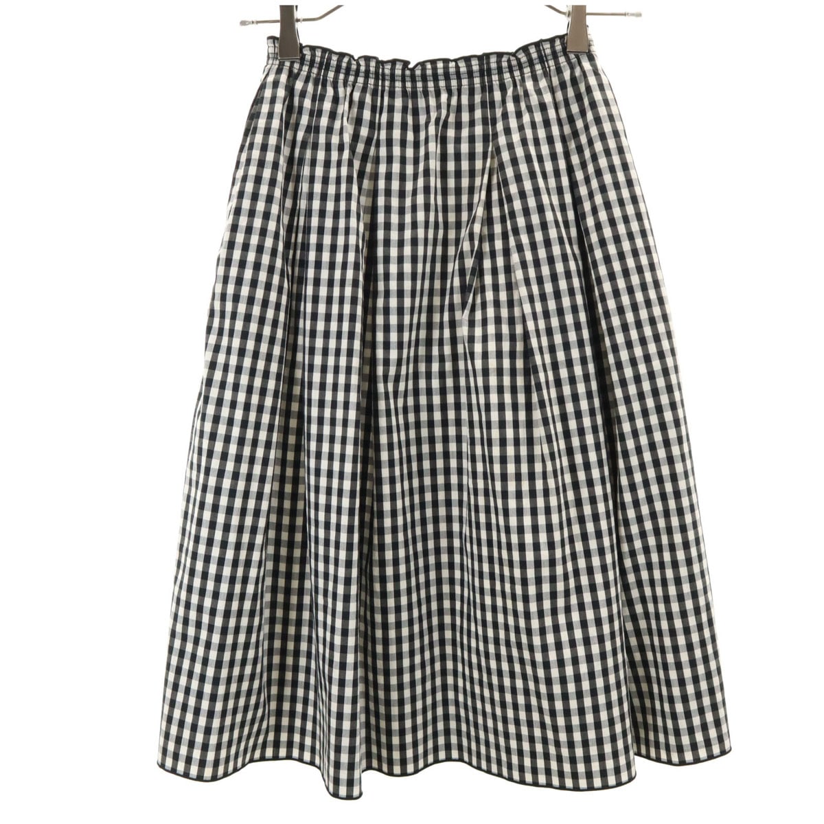 FOXEY NEW YORK フォクシー ニューヨーク 日本製 ミディ丈 フレアスカート F ブラック系 レディース 古着