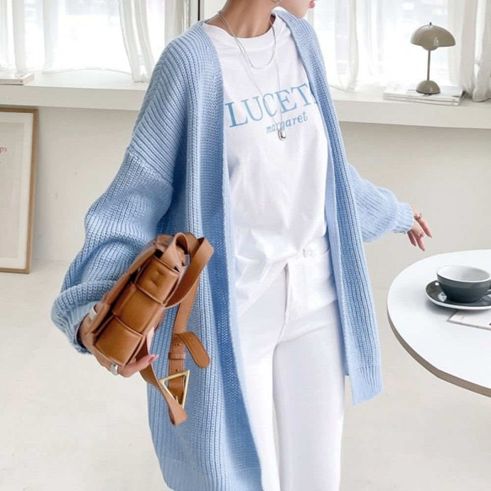 (NAK21) (55~88) オープンスタイルロングニットカーディガン NK13-J-42