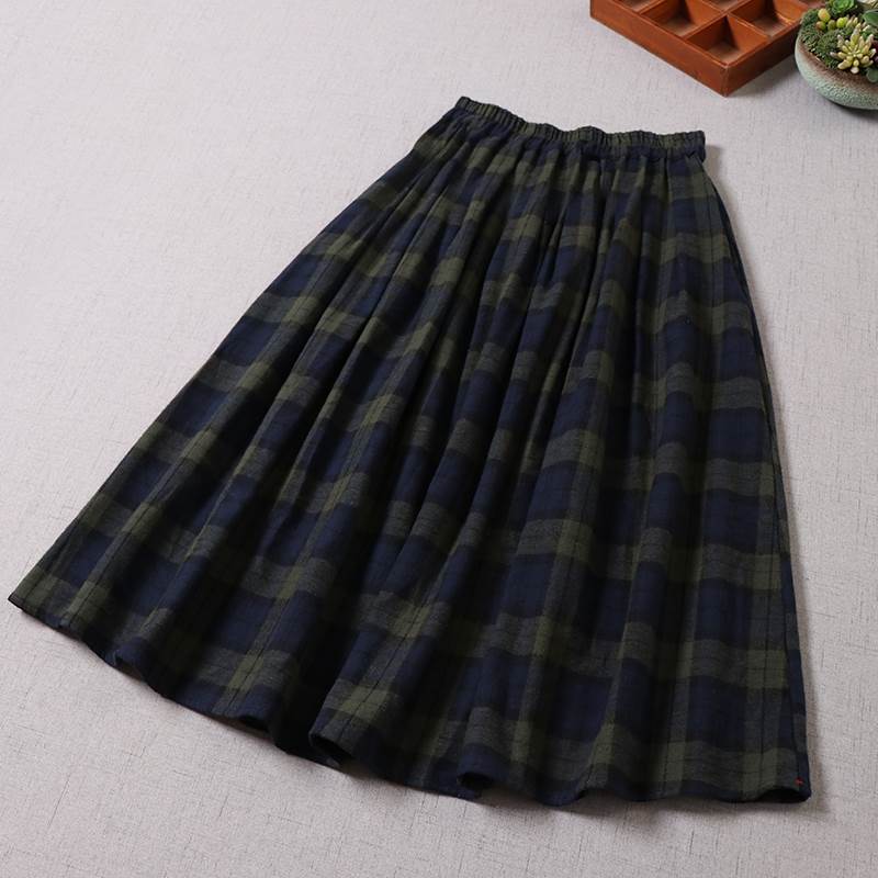 スカート フレアスカート ロングスカート チェックスカート ミモレ フレア Aライン ハイウエスト