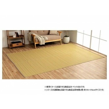 日本製 洗えるい草調カーペット ベージュ 団地間2畳 約170x170cm 1090030020202