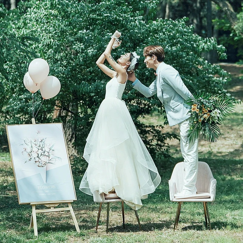 ワンピースドレスドレスシンなライトウェディングドレスフォレスト2025花嫁の外出スーパードリームトラベル写真毎日