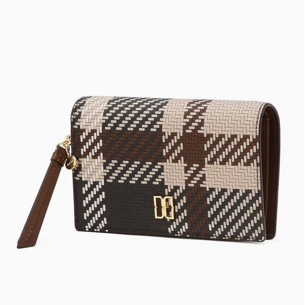 ブラウンチェックレザー二つ折り財布 DCWA6E203W2_s