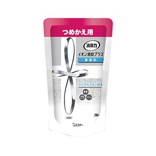（まとめ）エステー 消臭力 クリアビーズイオン消臭プラス 無香料 つめかえ 280g 1個[x50]