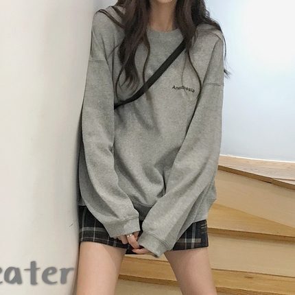 トップス トレーナー レギュラー丈 長袖 レギュラー袖 ラウンドネック ストレート ポリエステル 薄手 シンプル カジュアル かっこいい ラフ メンズライク ボーイッシュ スポーティー ルーズ クール 6,073円