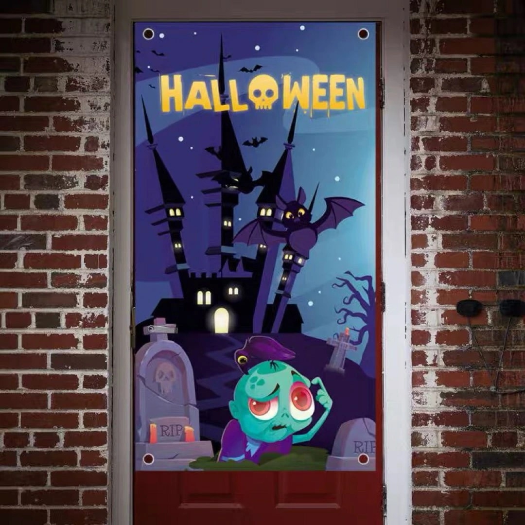 A061203ハロウィン 飾り 家飾り 装飾ドア 玄関飾り 吊り下げ式 壁装飾 店舗 のれん