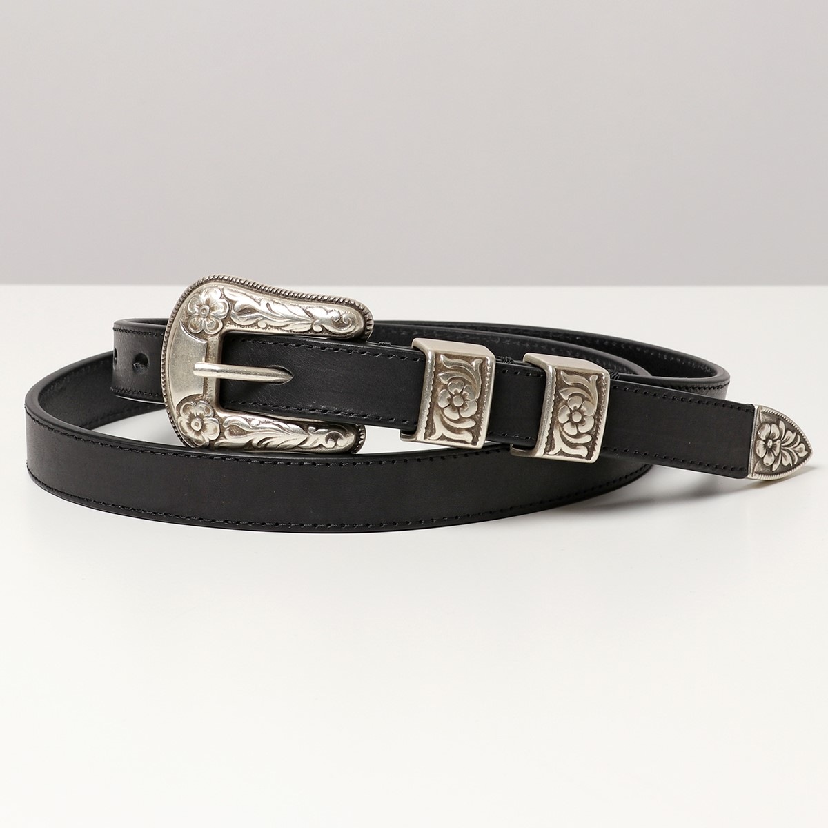 J&M DAVIDSON ベルト ウエスタンバックル WESTERN BUCKLE 20MM BWST-0XX-AN20 47871 7277 メンズ プンターレ レザー 999S/BLACK