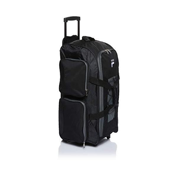 Fila 26" Lightweight Rolling Duffel Bag， Black， One Size 並行輸入品