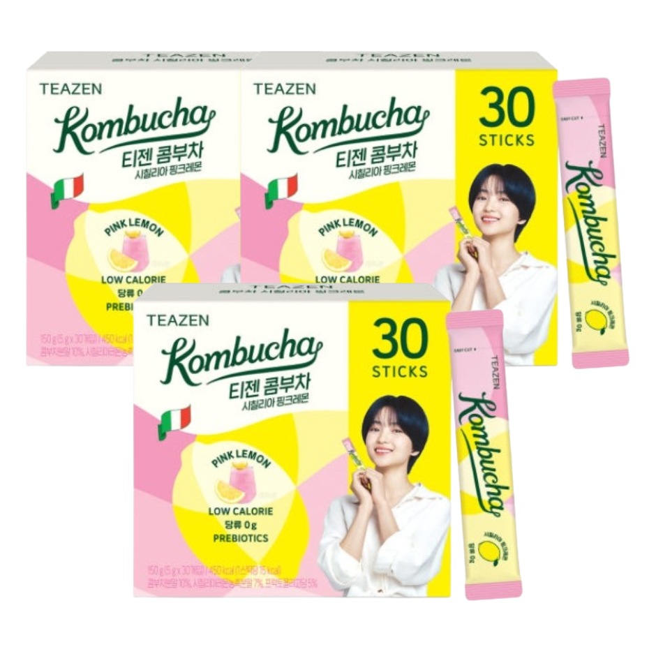 コンブチャ シチリアピンクレモン味 30スティックX3ボックス / 티젠 콤부차 시칠리아 핑크레몬 90T / 低カロリー/ゼロシュガー/コンブチャ/乳酸菌/簡単スティックタイプ/健康飲料 7,557円