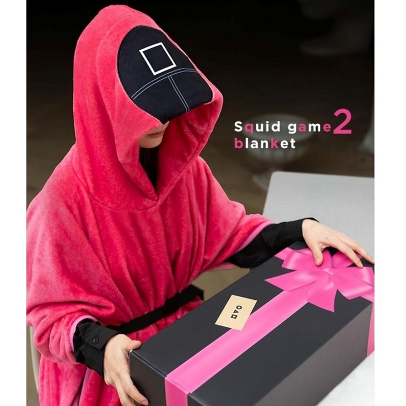 【イカゲーム】 ピンクソルジャー フード マントブランケット