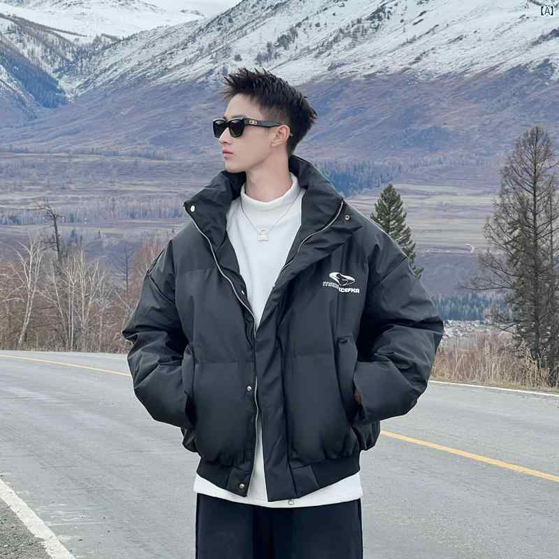 メンズ　ファッション　カジュアル クリーン フィット コットン コート 冬新 厚手 暖かい パン アメリカン レトロ スタンドカラー コットンコート