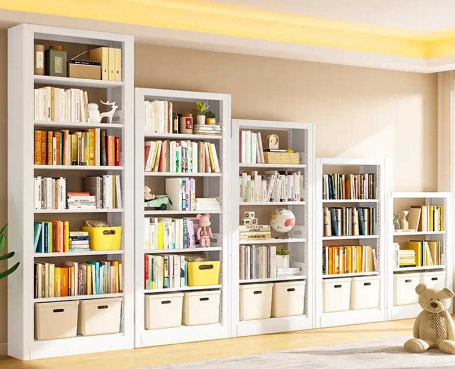 クリーム本棚シンプルスタイル収納ラックルーム家具コンビネーション本棚　大容量収納　シンプルスタイル収納ラックルーム家具