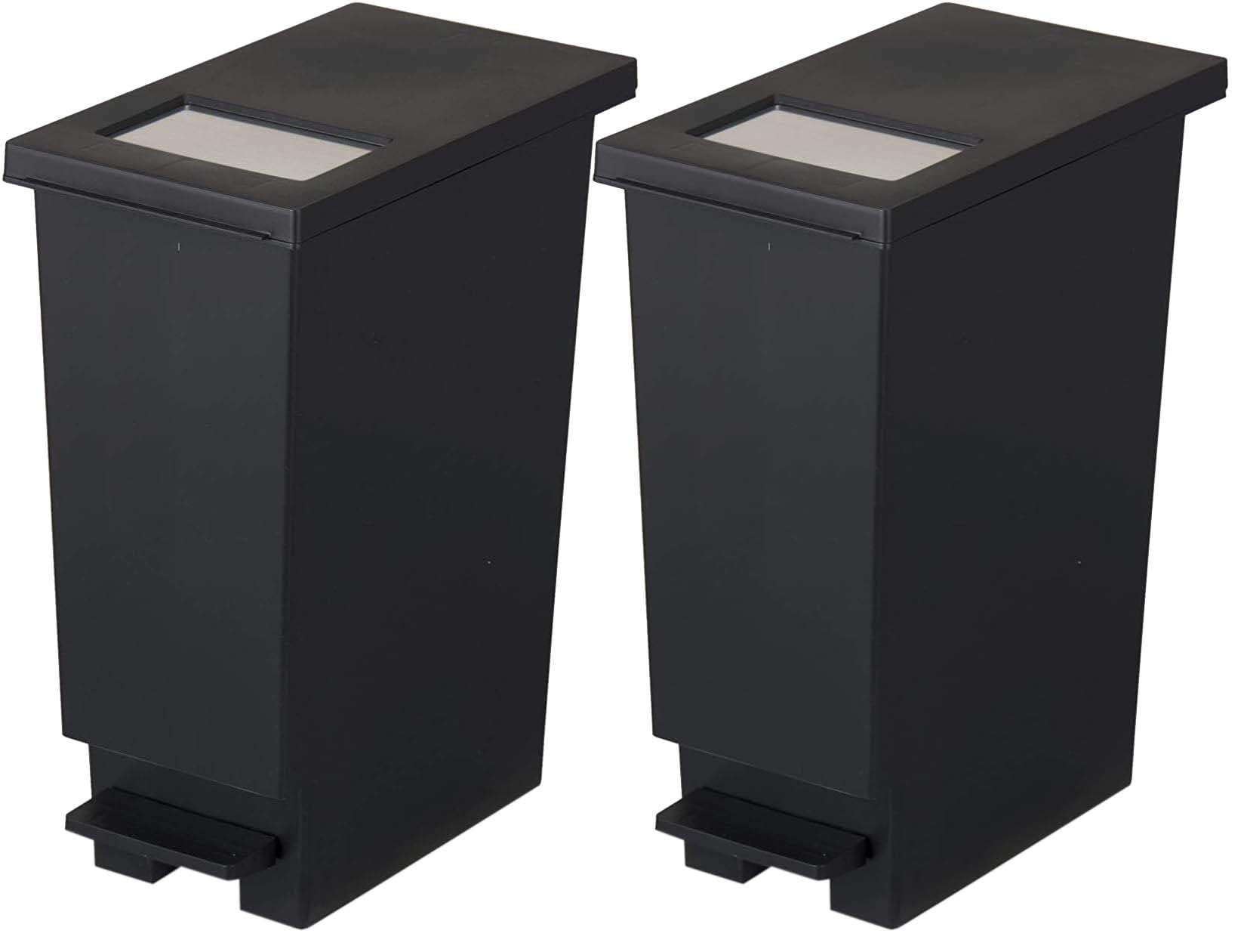 【.co.jp 限定】 新輝合成(Shinki Gosei) トンボ ユニード ゴミ箱 蓋を開けずにごみを捨てられる プッシュタイプ 軽いペダルでサッと開く キッチン 分別 30リットル ブラック 2