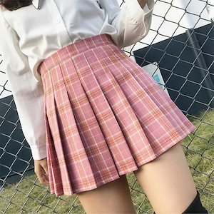 納期約21日30日:女性用ハイウエストプリーツスカート,市松模様のショートスカート,学生用,ダンス用,ミニスカート,カワイイ衣装