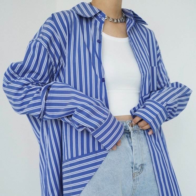 トップス シャツ ブラウス 袖あり 長袖 襟付き かわいい 大人可愛い きれいめ シンプル カジュアル 大人 おしゃれ ストライプ 大人可愛い 大人女子 こなれ感 ラフ キュート ガーリー ルーズ 個