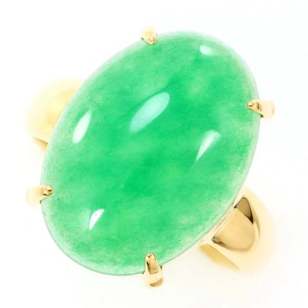 K18 18金 YG リング 指輪 13.5号 クォーツァイト カード鑑別書 ジュエリー 中古