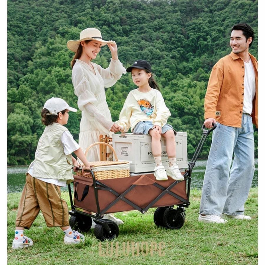 キャリーワゴン アウトドアワゴン 耐荷重 150kg 大容量 124L 折り畳み ブレーキ付き 大型タイヤ キャンプ レジャー BBQ 運動会