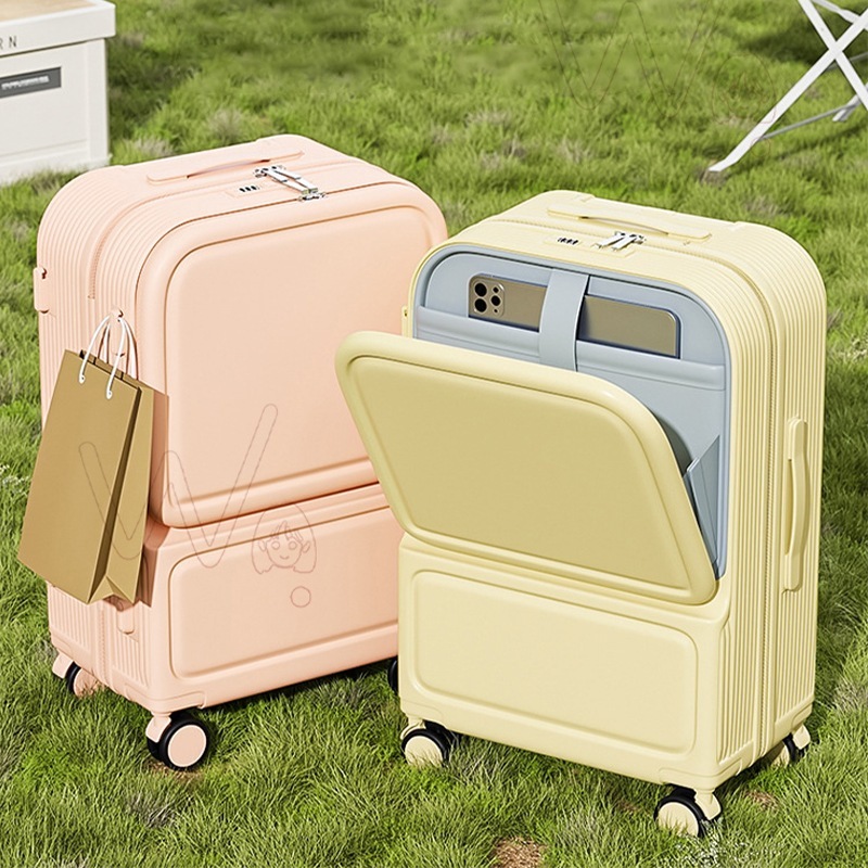 前開口デザインスーツケース 多様な色 ジッパー型 カップホルダー付き 静音万方向ホイール スーツケース 旅行バッグ スーツケースは搭乗可能 長旅/出張/通学/旅行 7,391円