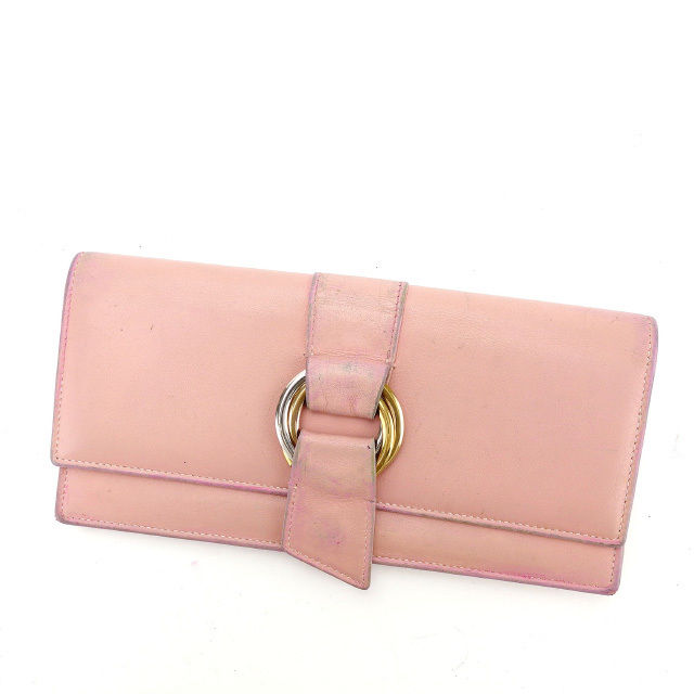 長財布 ファスナー付き長財布 トリニティ ピンク ゴールド系 中古 10,660円