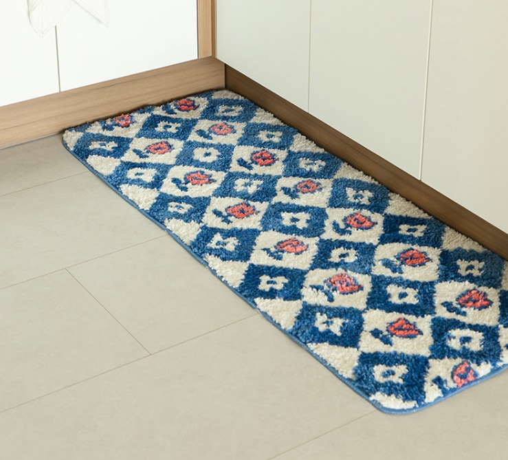 Vintage Flower Kitchen Mat ラグ