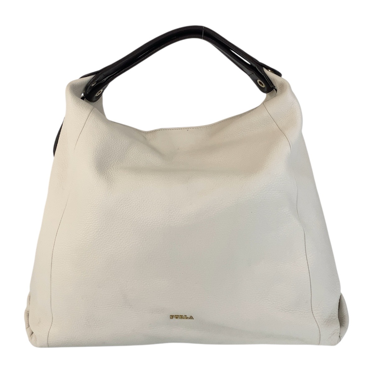 美品 リズ ホワイト ブラウン ゴールド金具 レザー ショルダーバッグ レディース 500268 5,035円