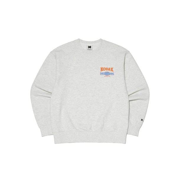 アパレル スノー ウォッシング グラフィック スウェットシャツ WHITE MELANGE K6123LFSO1WMG