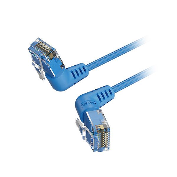 [5本セット] VENTION Cat.6a LANケーブル UTP 直角コネクタ 360スイングタイプ ブルー 5m ブルー IB-0378X5