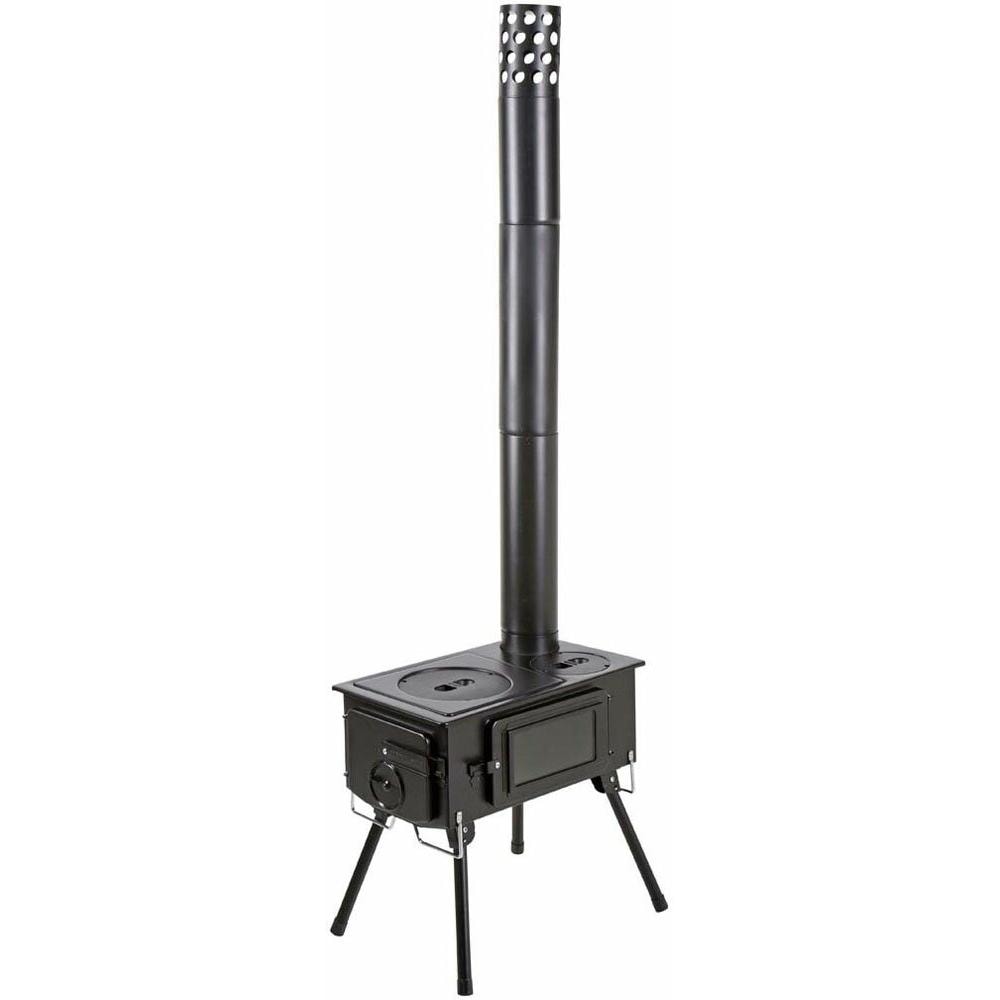 CAPTAIN STAG キャプテンスタッグ アウトドアKAMADO かまど 煙突 ガラス窓付 角型ストーブUG0075 UG0075