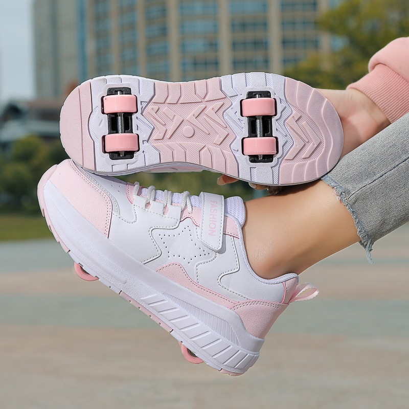 【送料無料】スニーカー 厚底 靴 ローラーシューズ ローラースケート キッズ 大人 スニーカー 2輪タイプ ローラーブレード メンズ レディース 男女兼用 ジュニア スニーカー