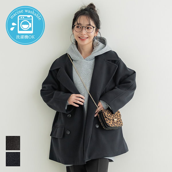 レディース 100％ウール地のダブルフェイスのダッフルコート ウール 通勤 ミディアム丈 丸襟付き 防寒 通学 上質 ビジネス 秋服 冬服 オフィス 大人