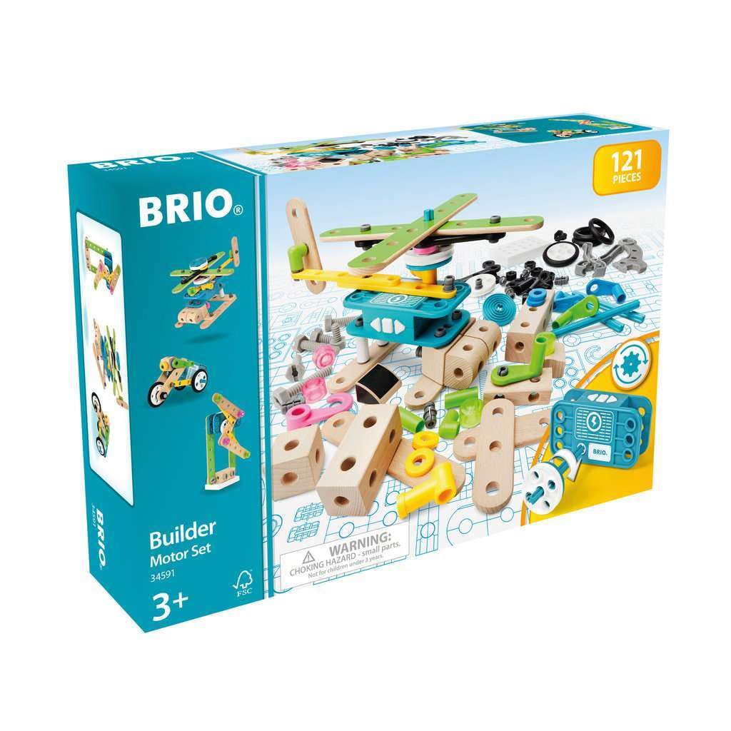 BRIO ( ブリオ ) ビルダー モーターセット [全121ピース] 対象年齢 3歳~ ( 組み立て おもちゃ 積み木 知育玩具 木製 ) 34591