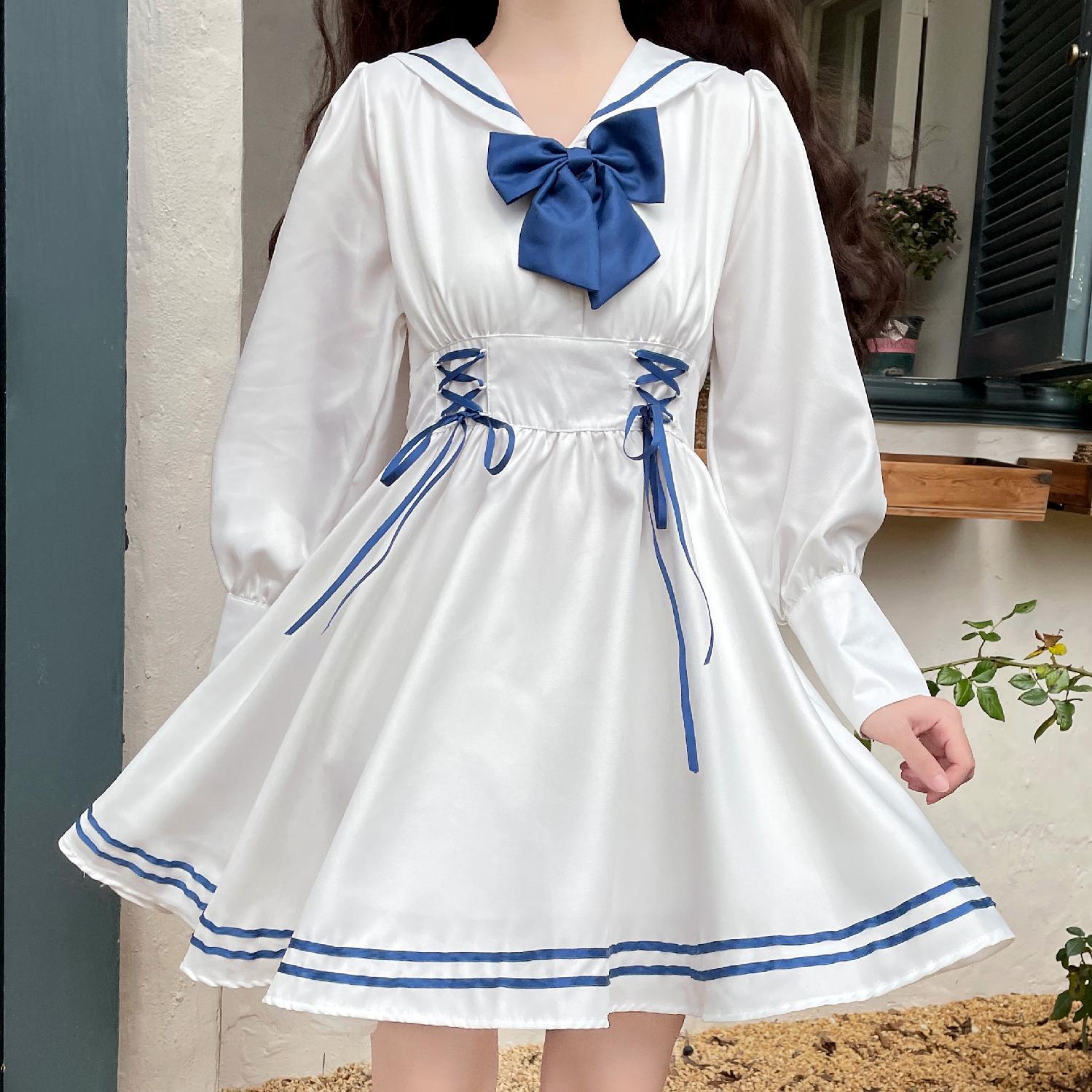 全2カラー　 カラーロリィタワンピース レディース　ゆめかわいい　量産型　地雷系　ロリータ　ロリィタ　可愛い　かわいい　ワンピース　長袖