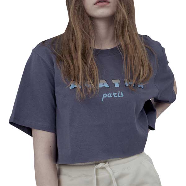 正規品 AGT12612209 グラデーションロゴクロップ半袖Tシャツ（パープル） Tシャツ・カットソー