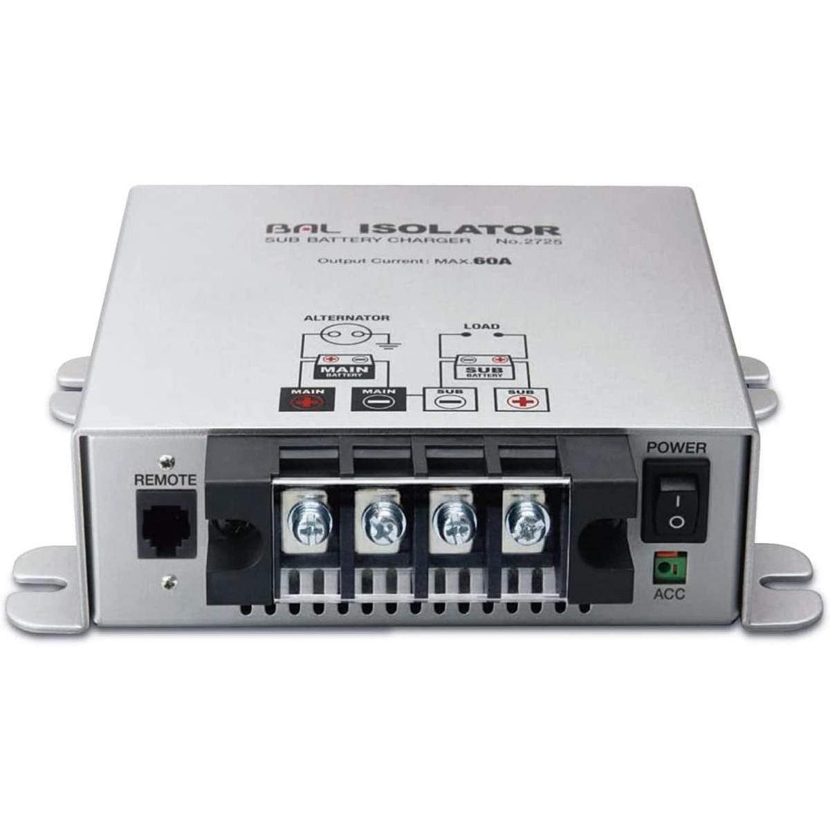 BAL(大橋産業) アイソレーター No.2725　昇圧回路内臓 最大60A DC12V専用 リモコン付