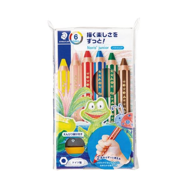（まとめ） ノリスジュニア色鉛筆 6色セット （x3セット）