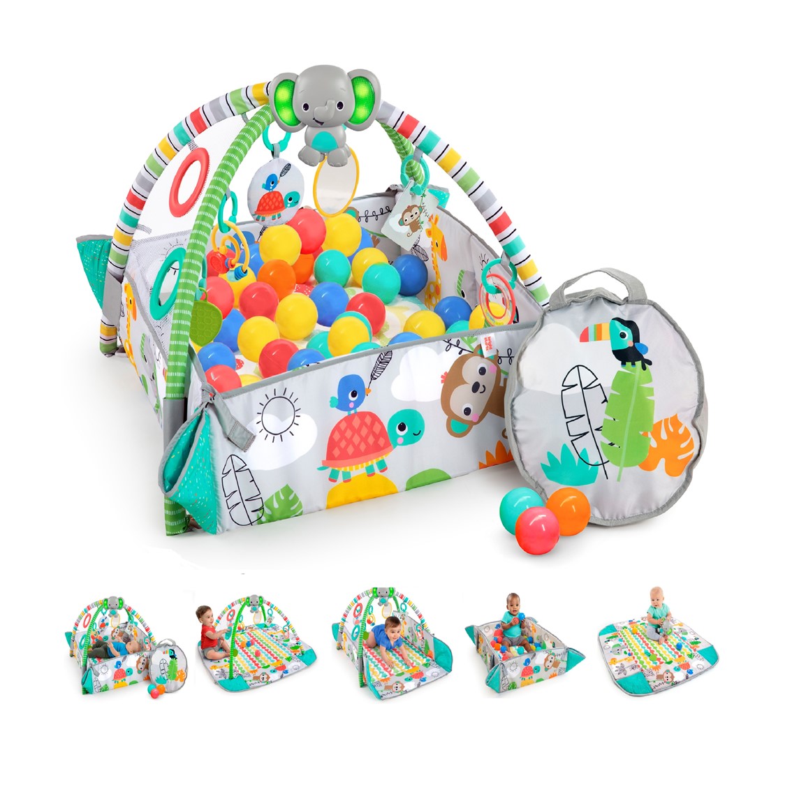 キッズツー ベビージム プレイジム ベビープレイマット ベビープレイジム 5-in-1 ヨアウェイ・ボール・プレイジム ・トロピカル 「0か月～」 ブライトスターツ Kids2