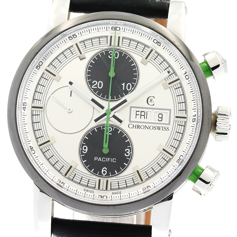 クロノスイス Chronoswiss CH7582-85B パシフィック クロノグラフ 自動巻き メンズ 良品 保証書付き_879330【中古】