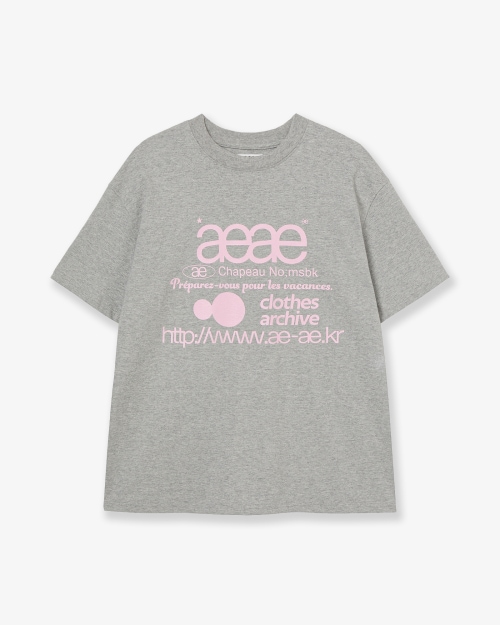 【AEAE】 WEB LOGO T-SHIRTS [GREY/PINK] 正規品