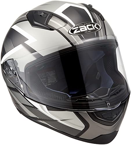 [スピードピット] TNK工業 ZF-4 フルフェイスヘルメット ハーフマッドブラック/シルバー Mサイズ
