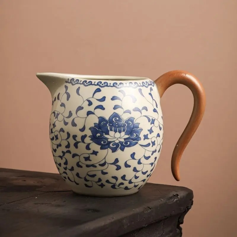 青と白のセラミックルキルンティーセット,蓮の美容カップ,カンフー,チャハイ,280ml - 15
