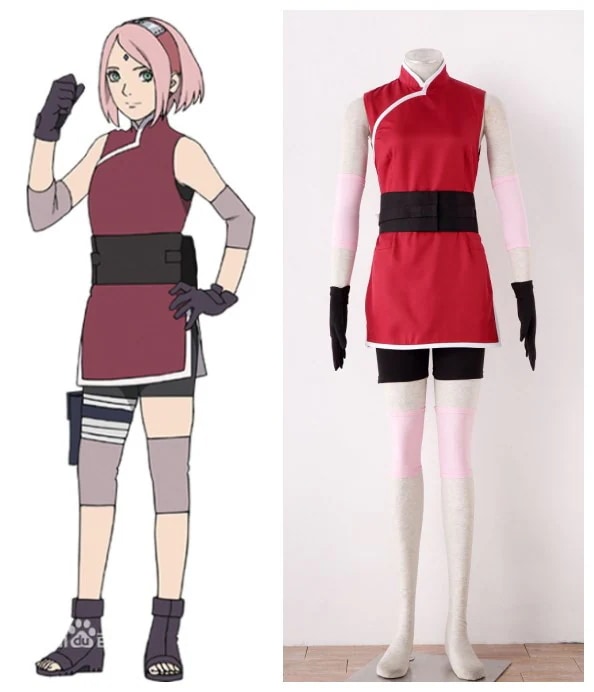 春野サクラ風　コスプレ衣装 コスチューム ハロウィン 変装 仮装