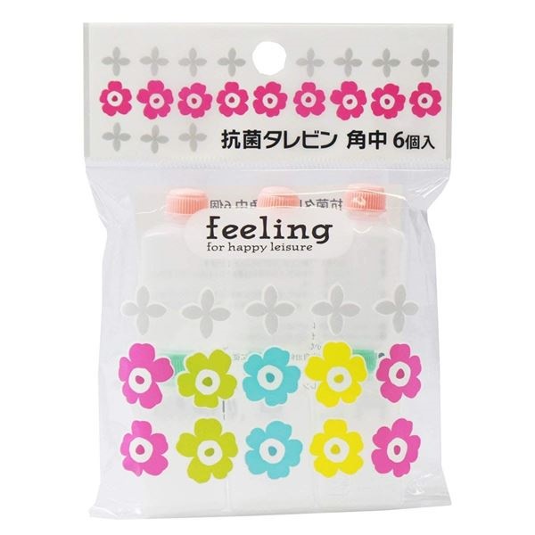 （まとめ）feeling 抗菌タレビン 角中 6個入 （お弁当用 調味料入れ） [210個セット]