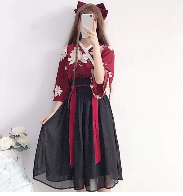 新规入荷続々 和服 漢服 浴衣 コスプレ 着服 花魁 スカート レトロ風 レディース 仮装 和風 古典美人服 写真