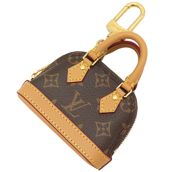 ルイヴィトン LOUIS VUITTON キーホルダー ビジュー サック ミクロ アルマ モノグラムキャンバス GP モノグラム ゴールド金具 チャーム 茶 M00995 IK4212 【箱】【中古】