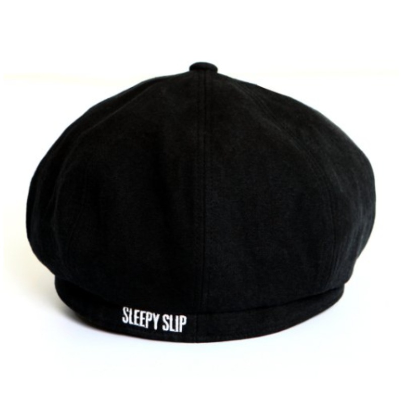 SLEEPYSLIP / [unisex]SIGNATURE BLACK NEWSBOY CAP