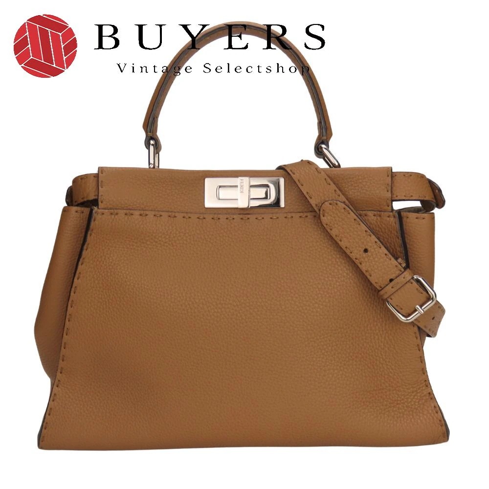 中古 ハンドバッグ ピーカブー 8BN290 セレリア レザー ブラウン シルバー金具 2WAY ショルダーバッグ レディース 女性