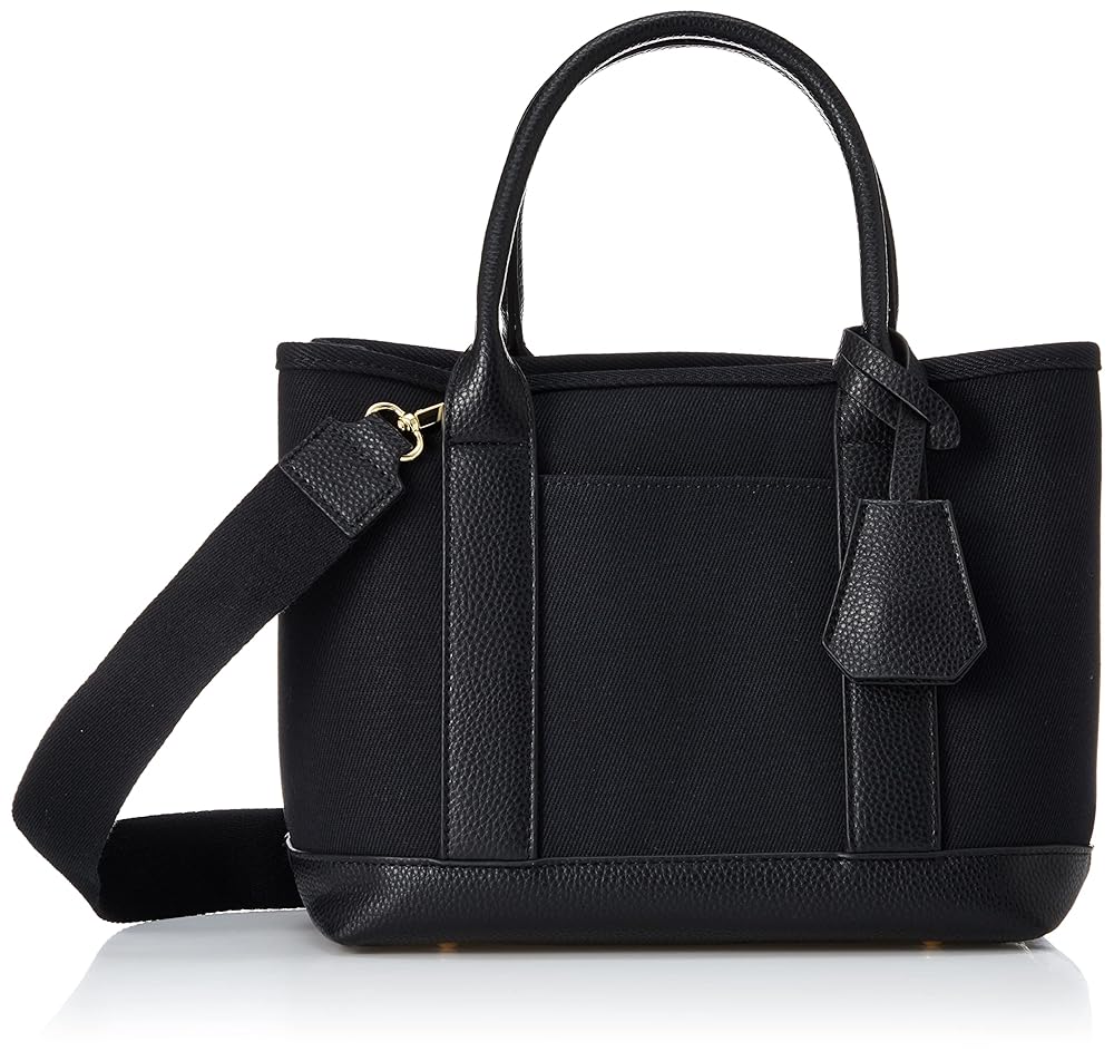 トートバッグ レディース ショルダー付き パーテーション キャンバス トート ブラック BKBK