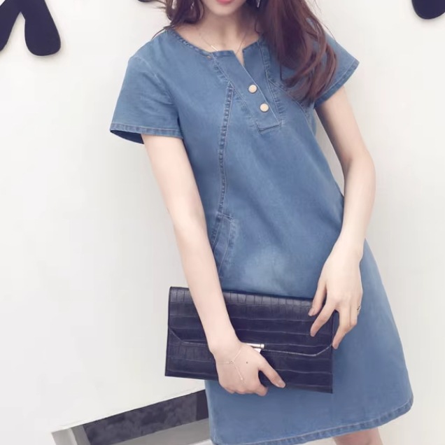 レディース スカート ワンピース デニム デニムスカート ミニスカート ミニ ショート 半袖 Aライン ポケット ボタン ブルーデニム カラーデニム かわいい 大人可愛い きれいめ シンプル