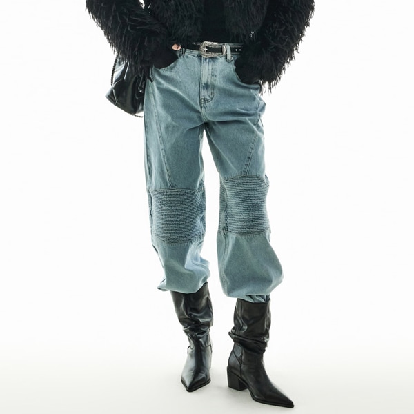 PJ620 バイカー ワイド ジーンズ