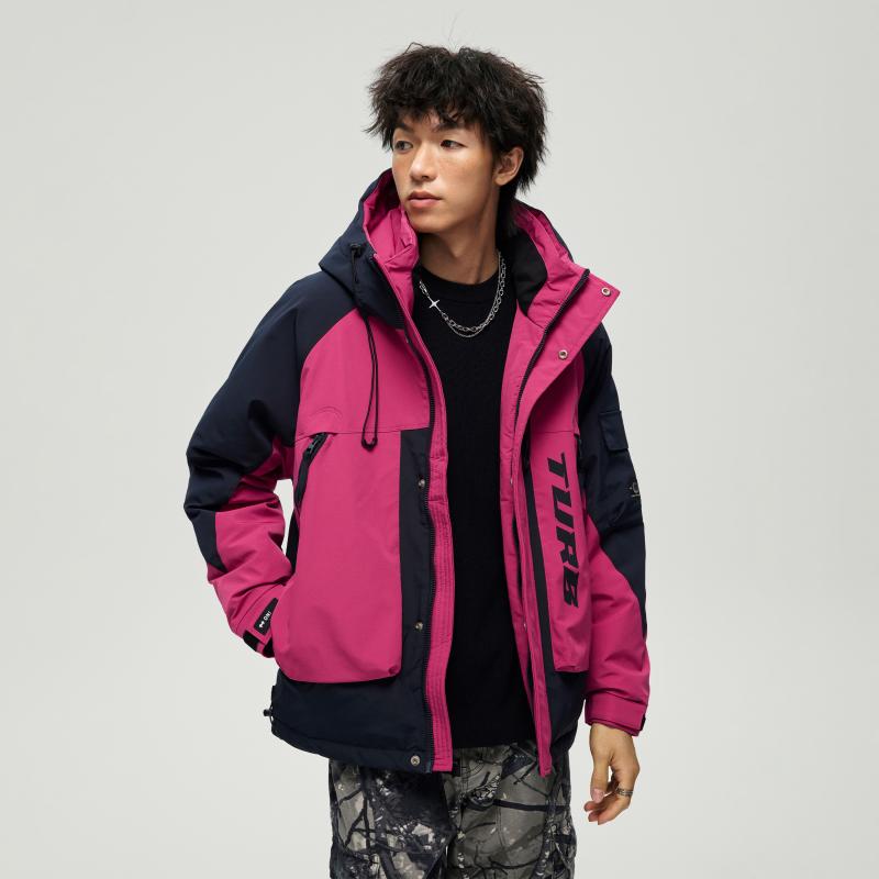 秋冬 コーデ メンズ 服 シンプル ファッション オシャレ 大人 かっこいい 大きいサイズ ストリート 紳士服 マウンテン スリープ ルーフ ワークウェア カラー ブロック フード付き スキー スーツ